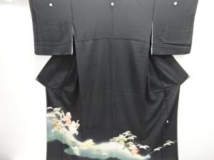 作家物　童子に松藤模様留袖(比翼付き)